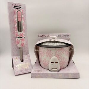 Dwell Studio Pink Floral Rice Cooker 6 Cup & 500W Immersion Blender Set NEW